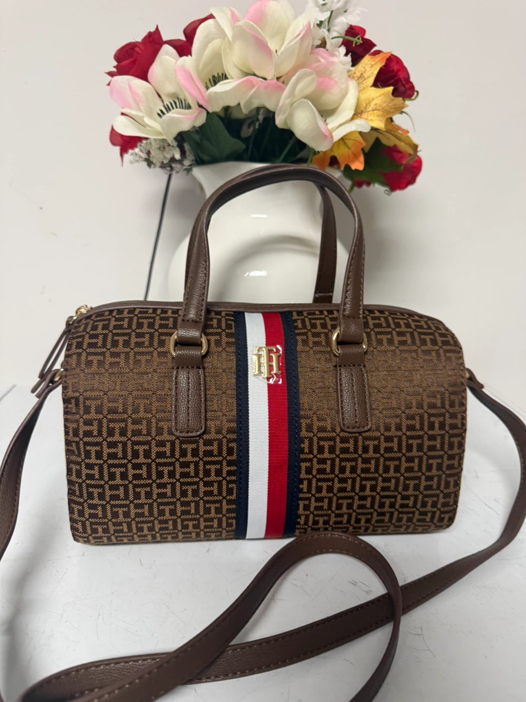 Tommy Hilfiger Monogram Satchel Bag