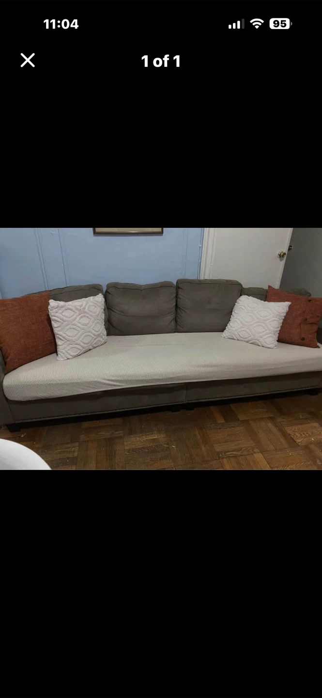 Gray Three-Seater Sofa