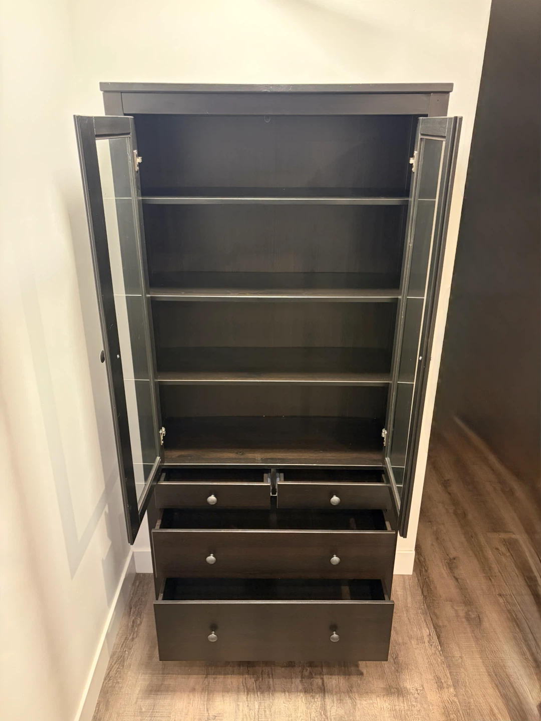 IKEA HEMNES bookshelf with drawers in black brown - photo 2