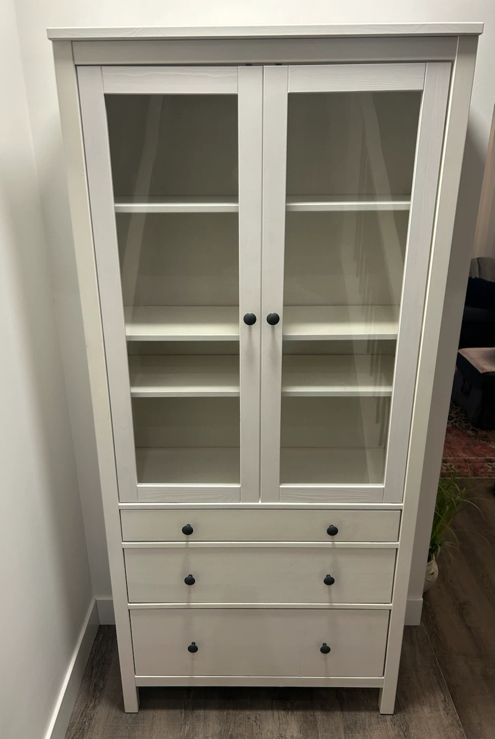 IKEA HEMNES white bookshelf with drawers