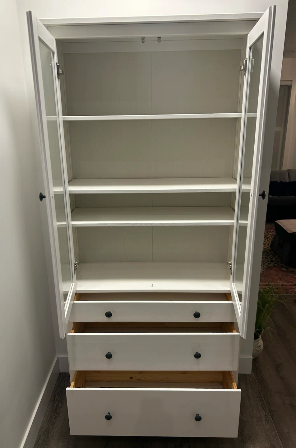 IKEA HEMNES white bookshelf with drawers - photo 2