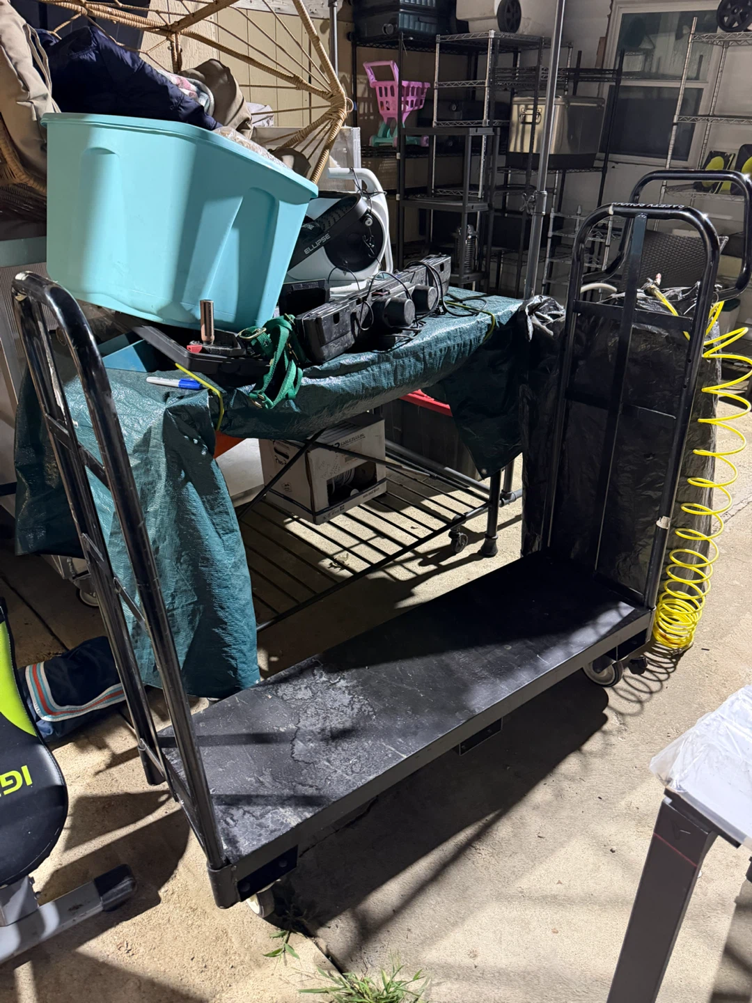 Black Steel Utility Platform Cart