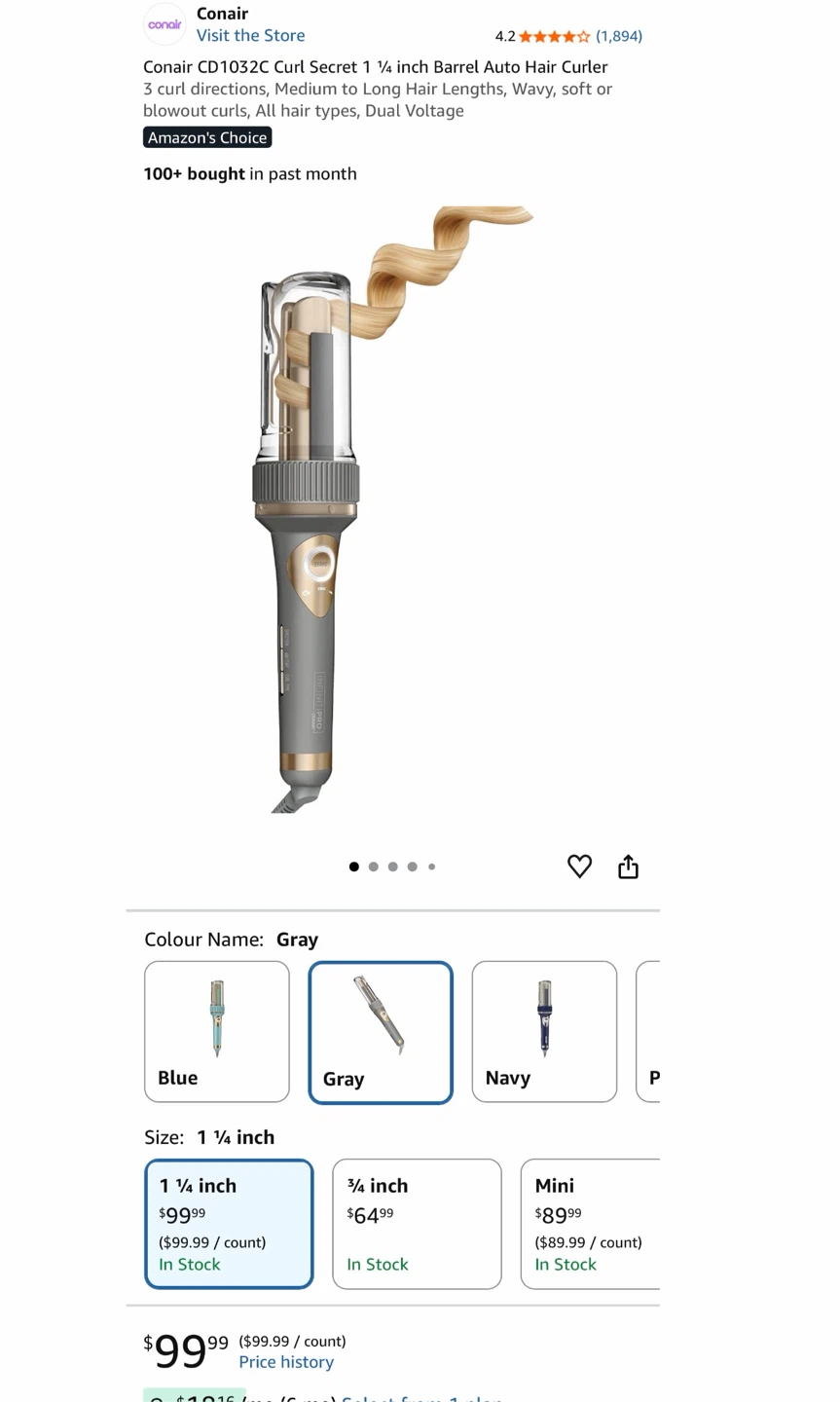 Conair Infinitipro Curl Secret 1.25 inch Auto Curler