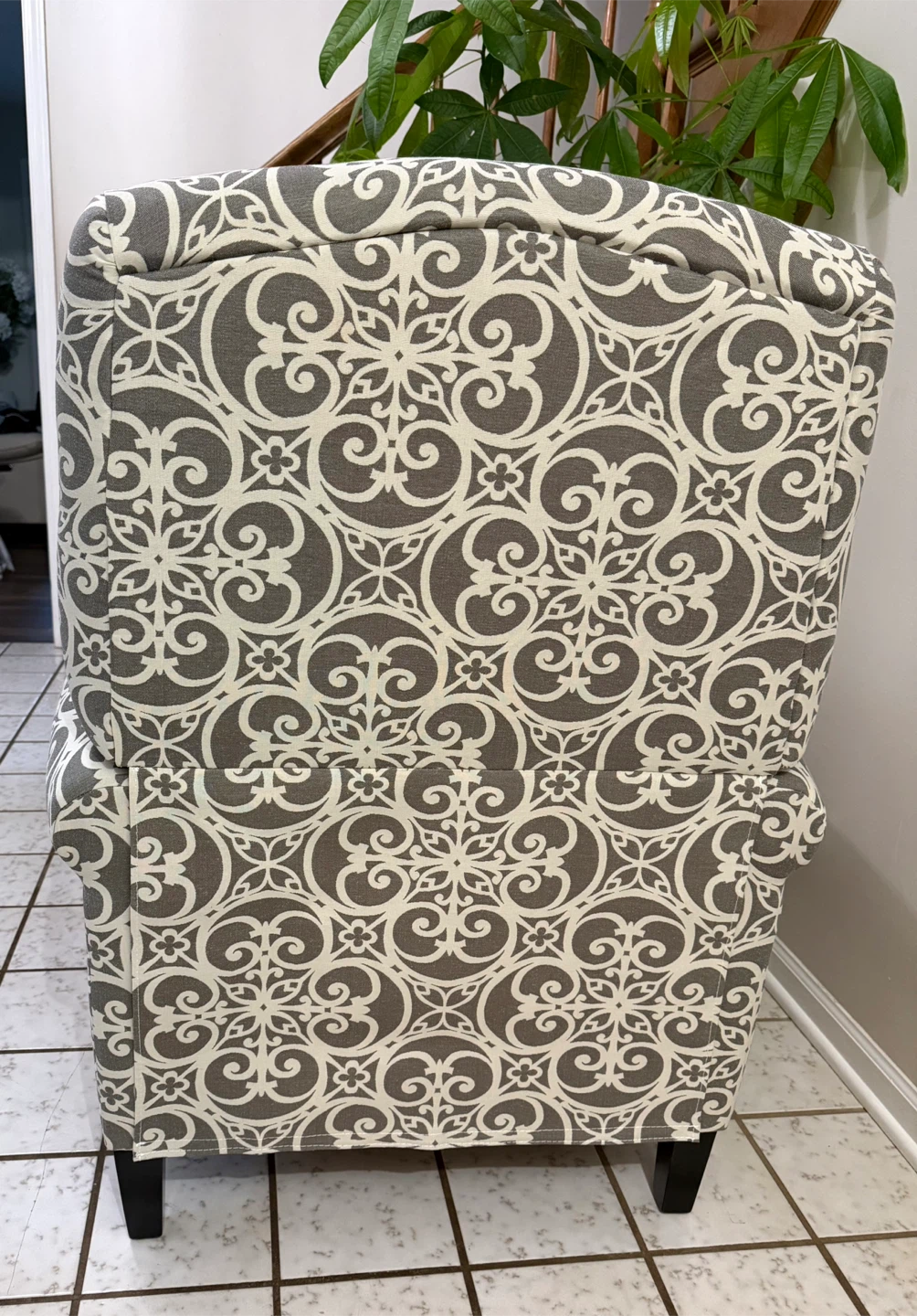 Gray and White Patterned Recliner - photo 2