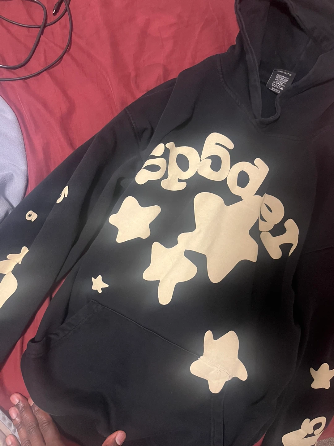 Sp5der Black Hoodie