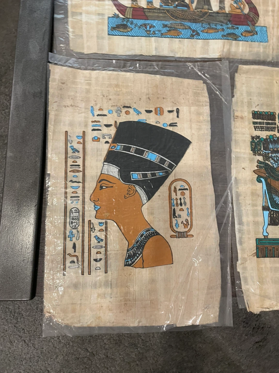 Set of 9 Egyptian Papyrus Paintings - photo 2