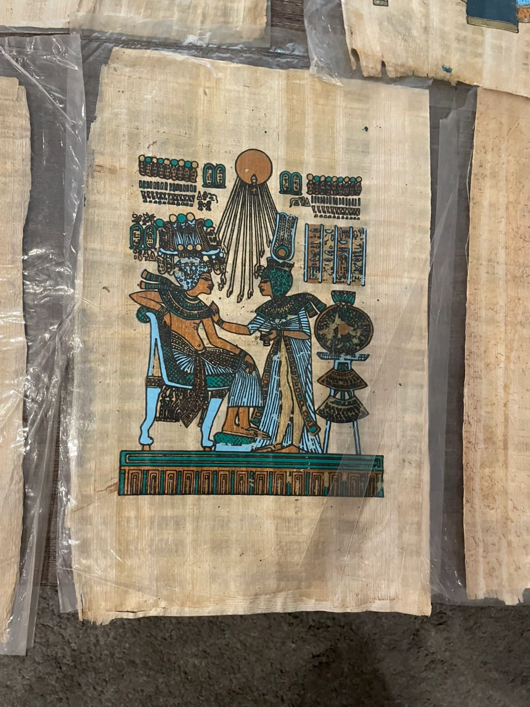 Set of 9 Egyptian Papyrus Paintings - photo 3