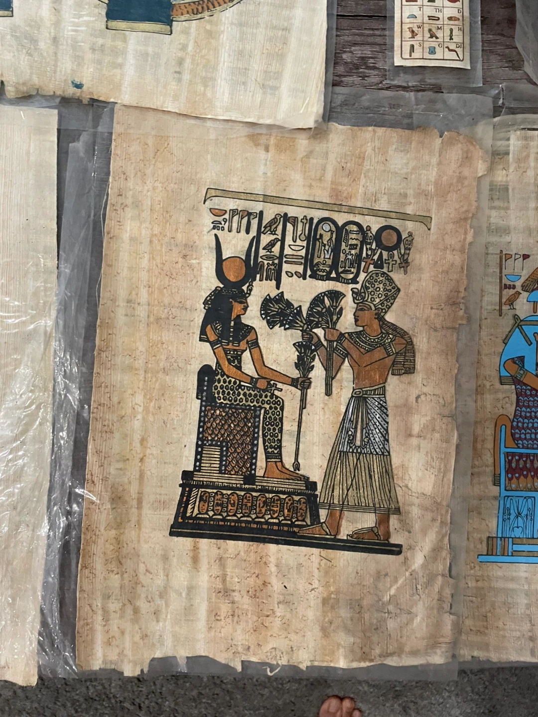 Set of 9 Egyptian Papyrus Paintings - photo 4