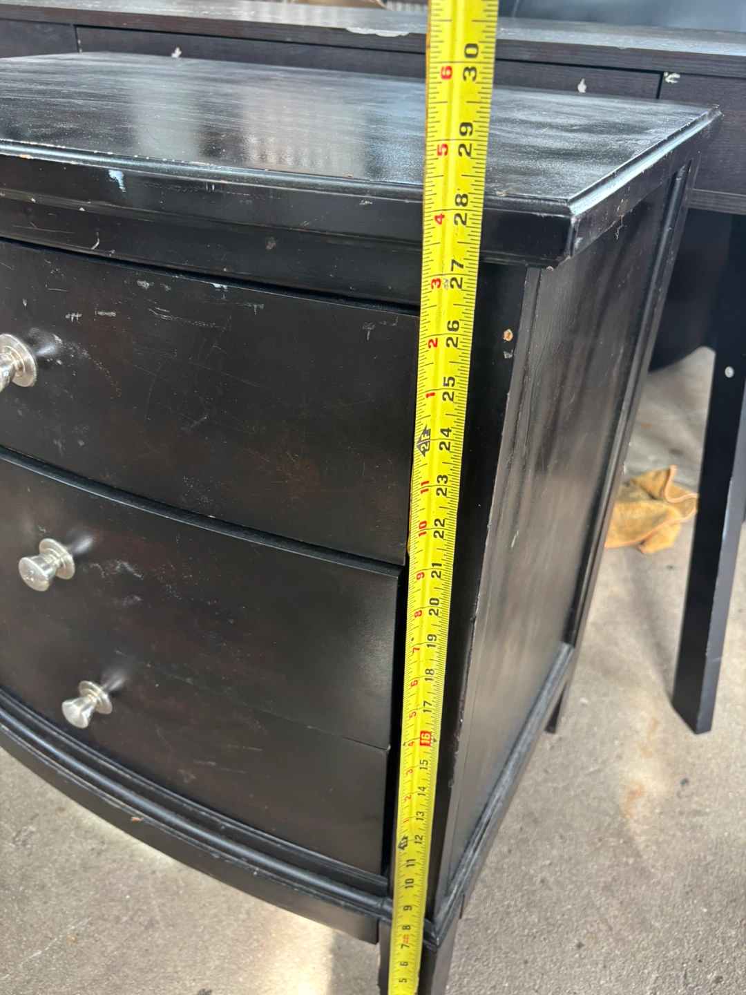 3-Drawer wooden dark brown Nightstand - photo 4