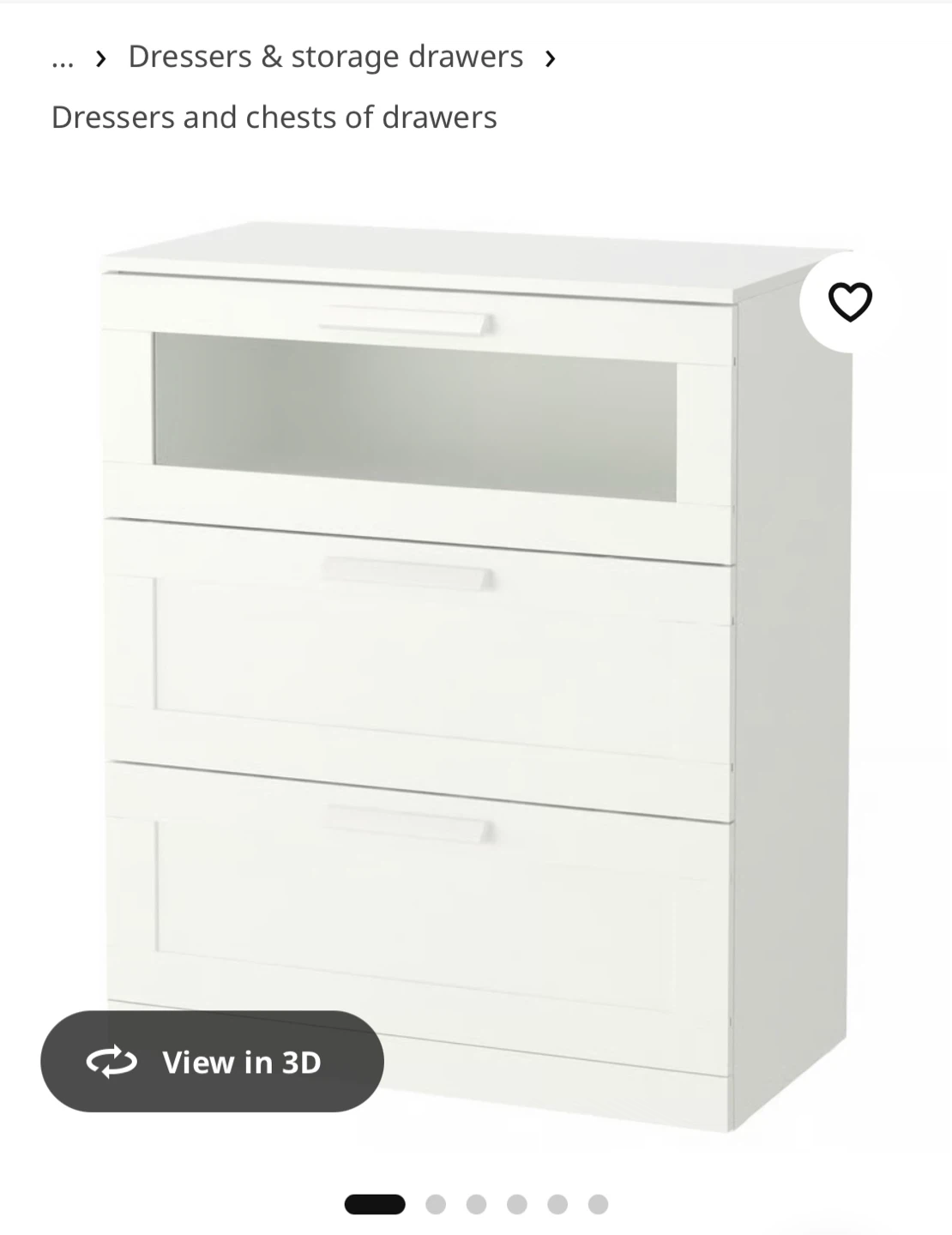 IKEA White 3-Drawer Dresser - photo 2