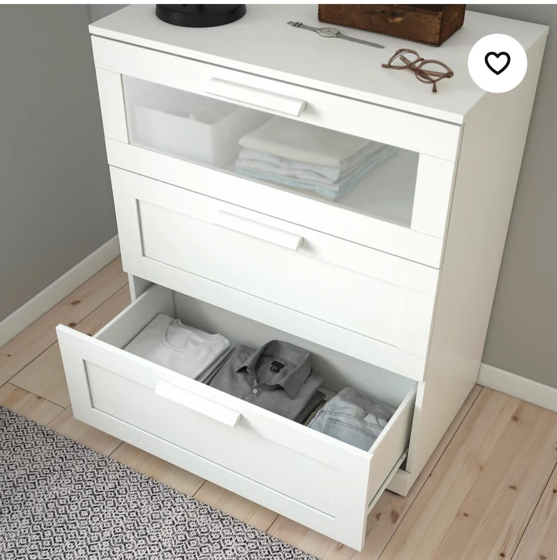 IKEA White 3-Drawer Dresser - photo 3