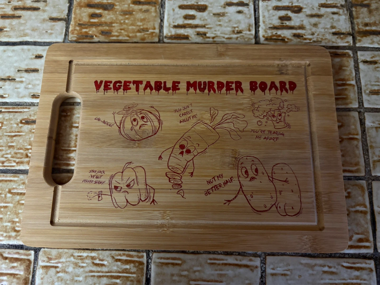 Vegetable Murder Board Cutting Board