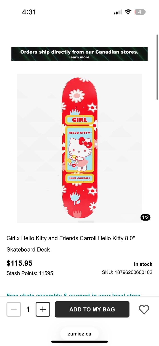 Girl x Hello Kitty Skateboard Deck - photo 4