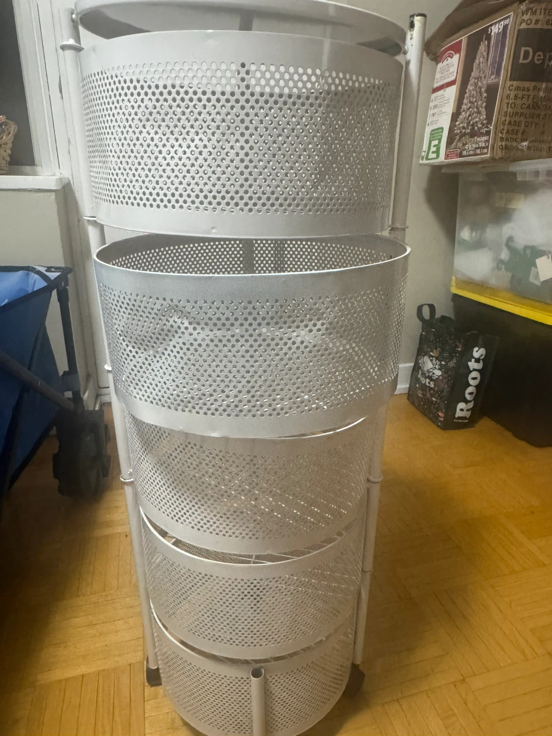 white rolling storage cart, 5 tier - photo 2
