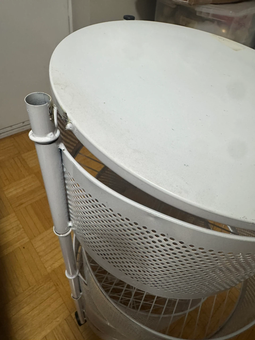 white rolling storage cart, 5 tier - photo 3