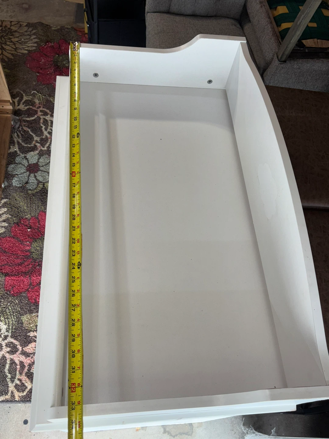 White Baby Changing Table with Two Drawers - photo 3