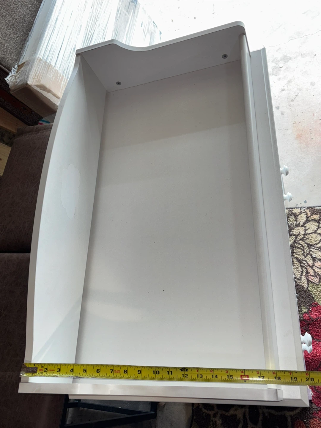 White Baby Changing Table with Two Drawers - photo 4