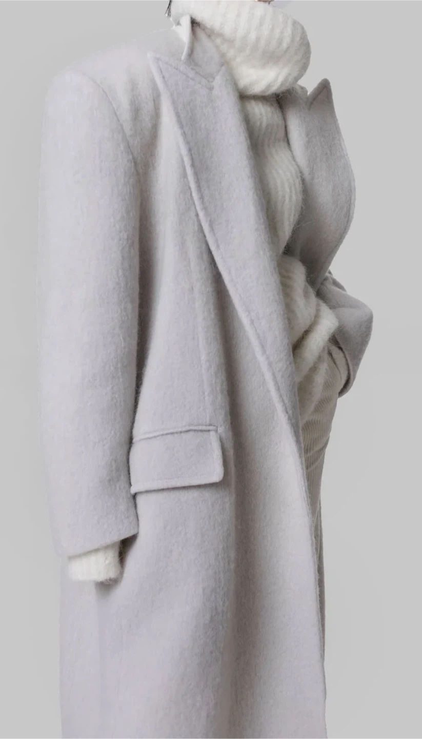 The Frankie Shop - Light Gray Wool Overcoat - photo 2