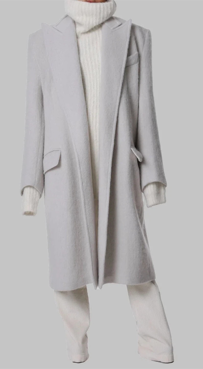 The Frankie Shop - Light Gray Wool Overcoat - photo 3
