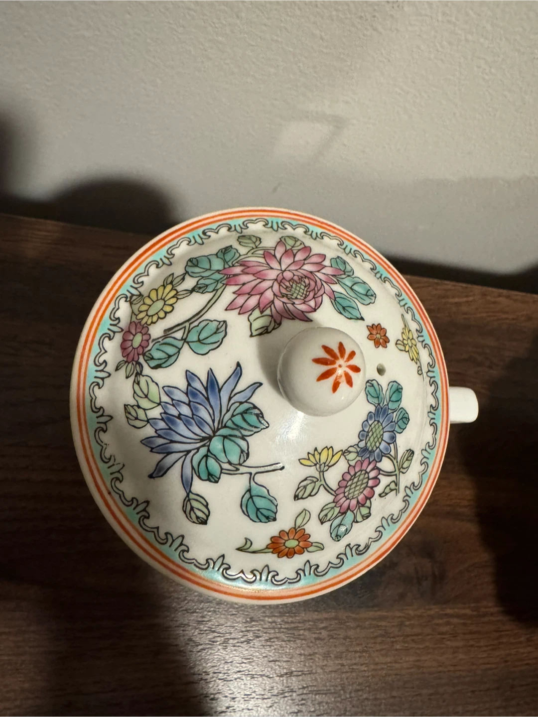 Floral Porcelain Tea Mug with Lid - photo 2