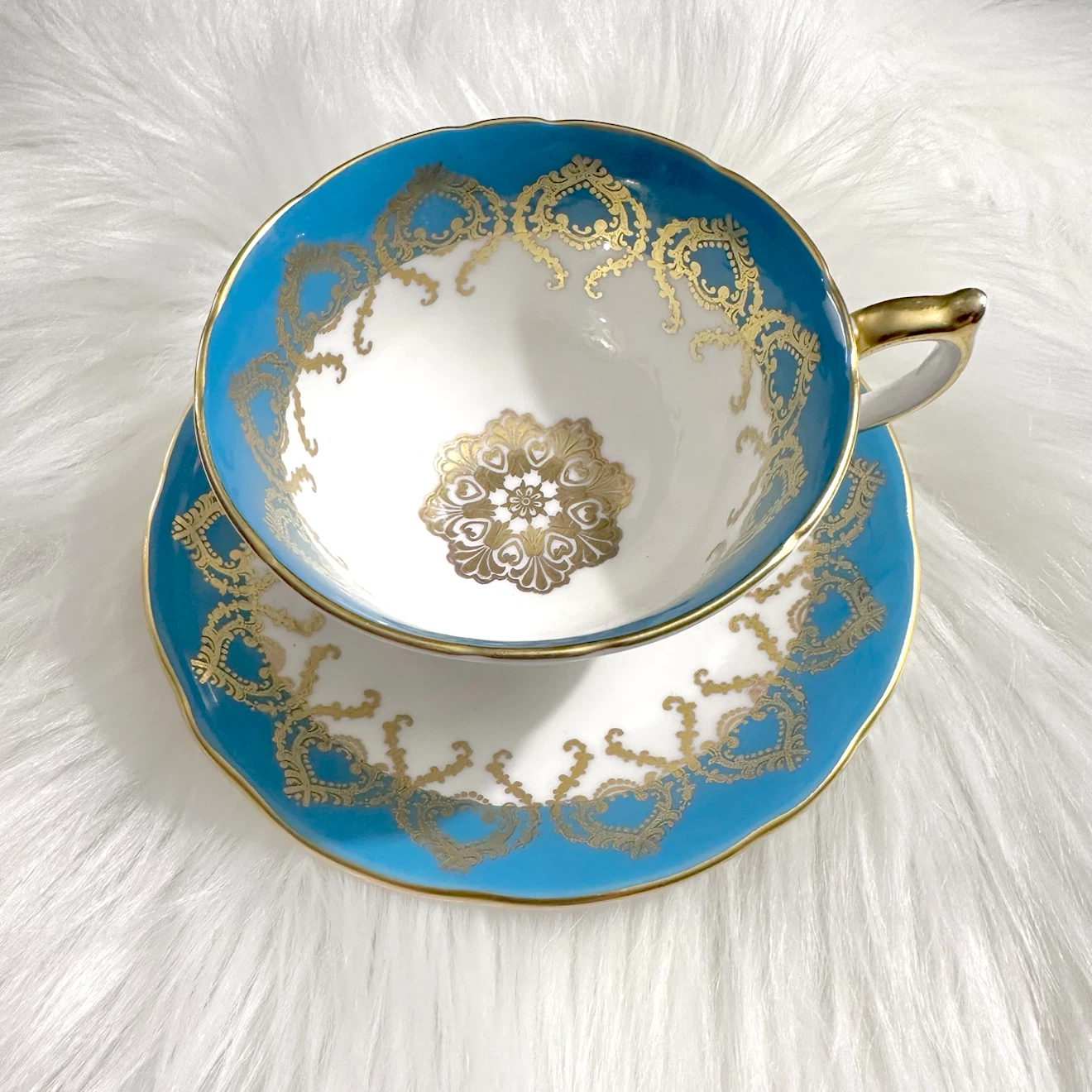 Aynsley turquoise teacup - photo 2