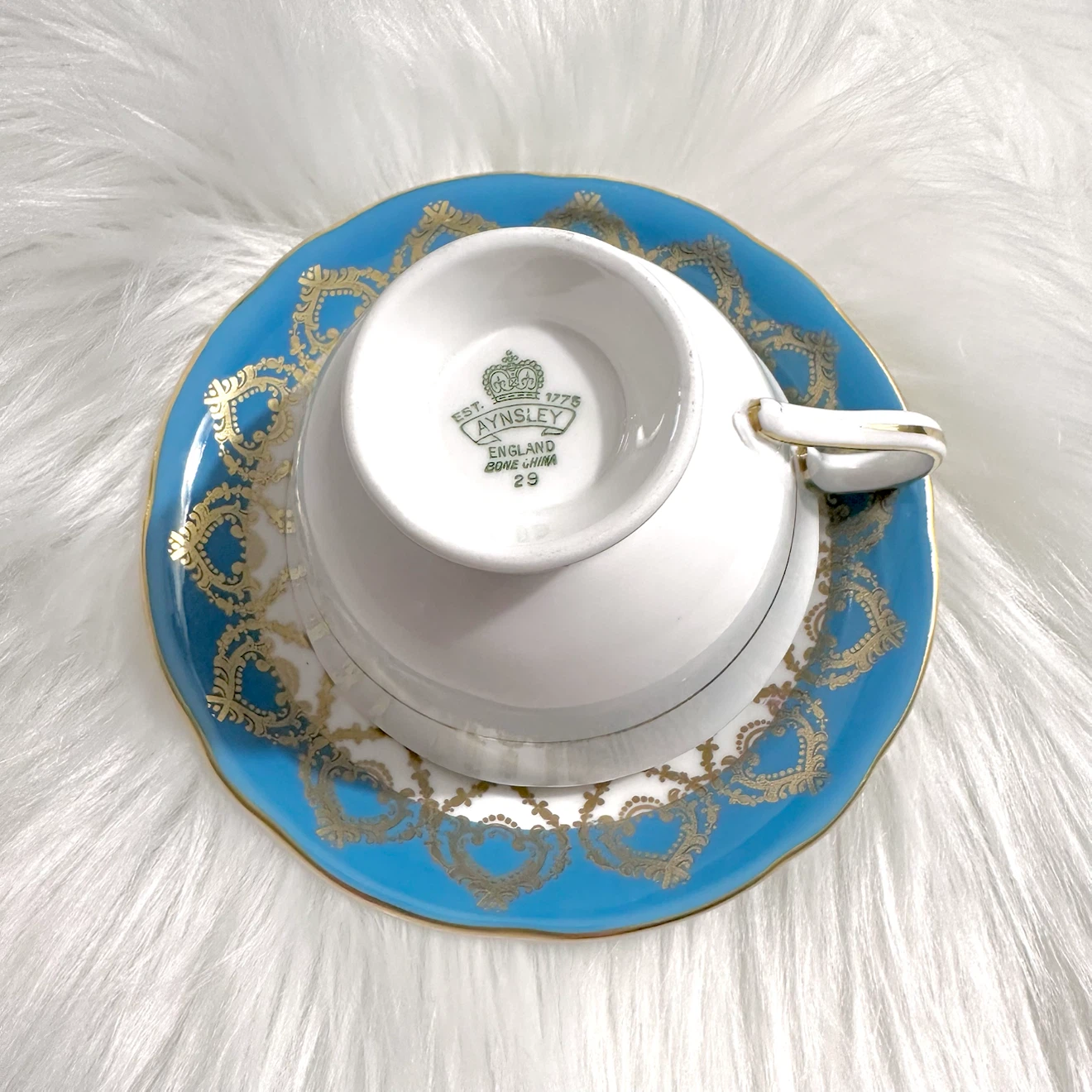 Aynsley turquoise teacup - photo 4