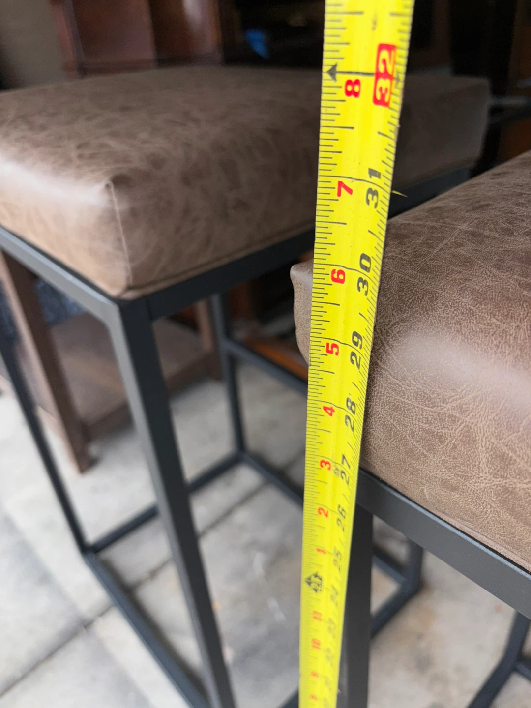 Set of Two Faux Leather Bar Stools - photo 4