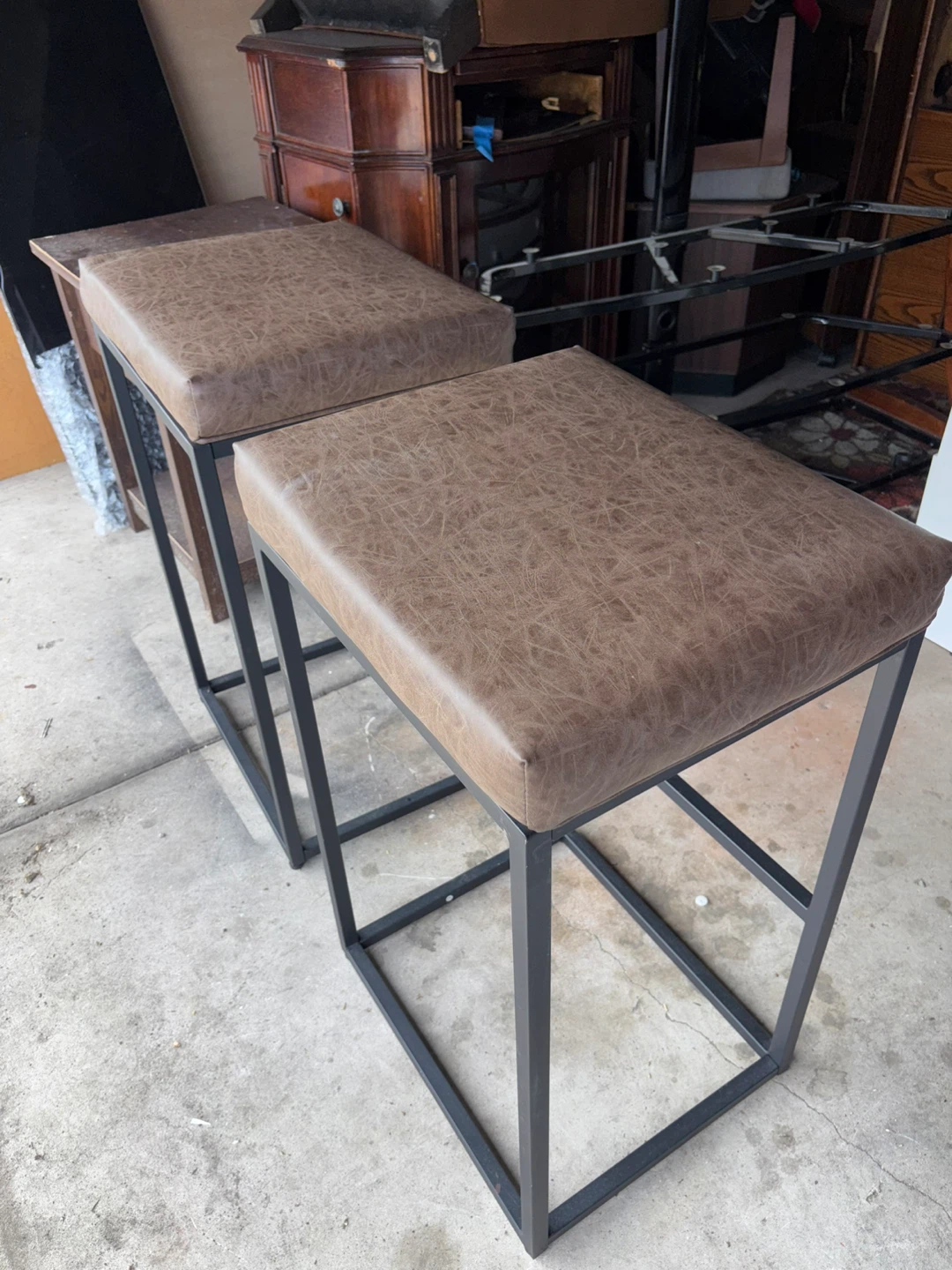 Set of Two Faux Leather Bar Stools - photo 5