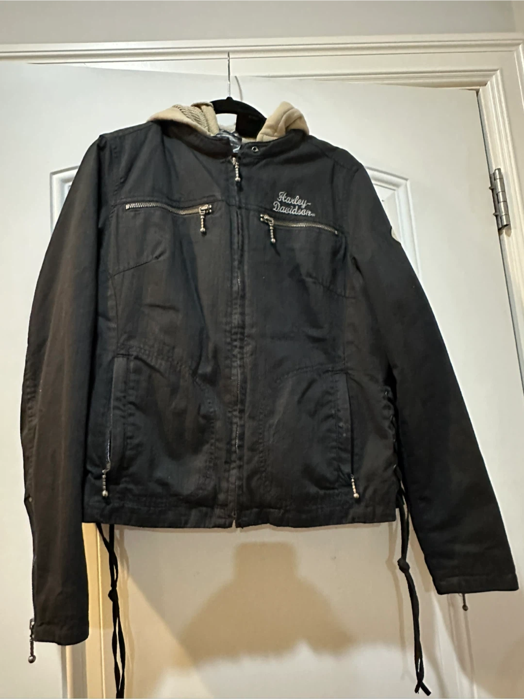 Harley-Davidson Black Jacket with Hoodie - Large