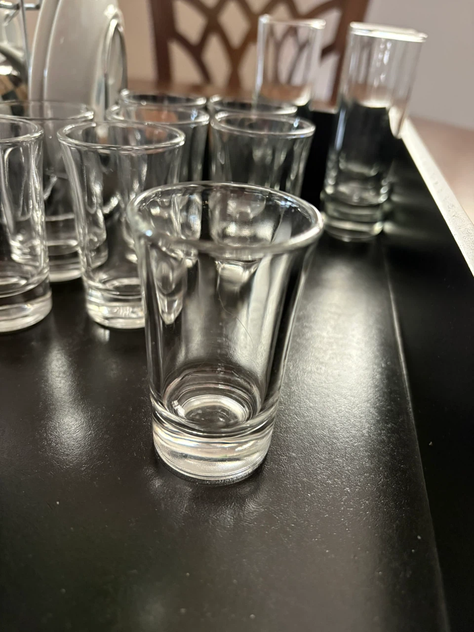 Set of 8 Clear Glass Shot Glasses