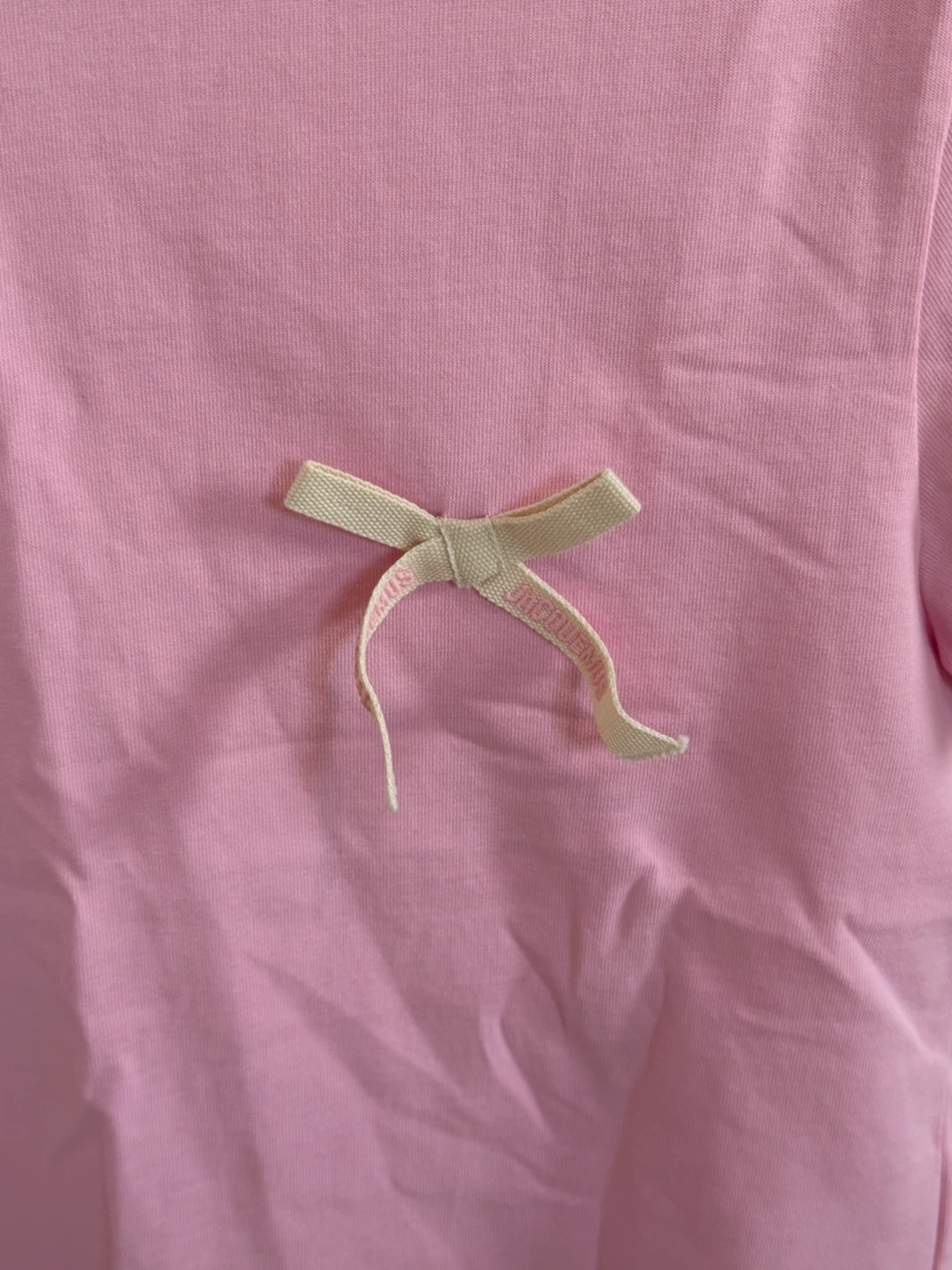 Jacquemus Pink T-Shirt with Bow Detail - photo 2