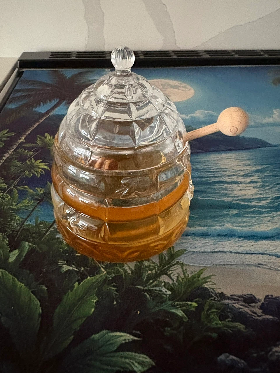 Glass Honey Pot with Dipper