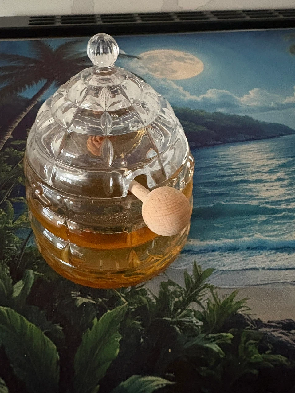 Glass Honey Pot with Dipper - photo 3