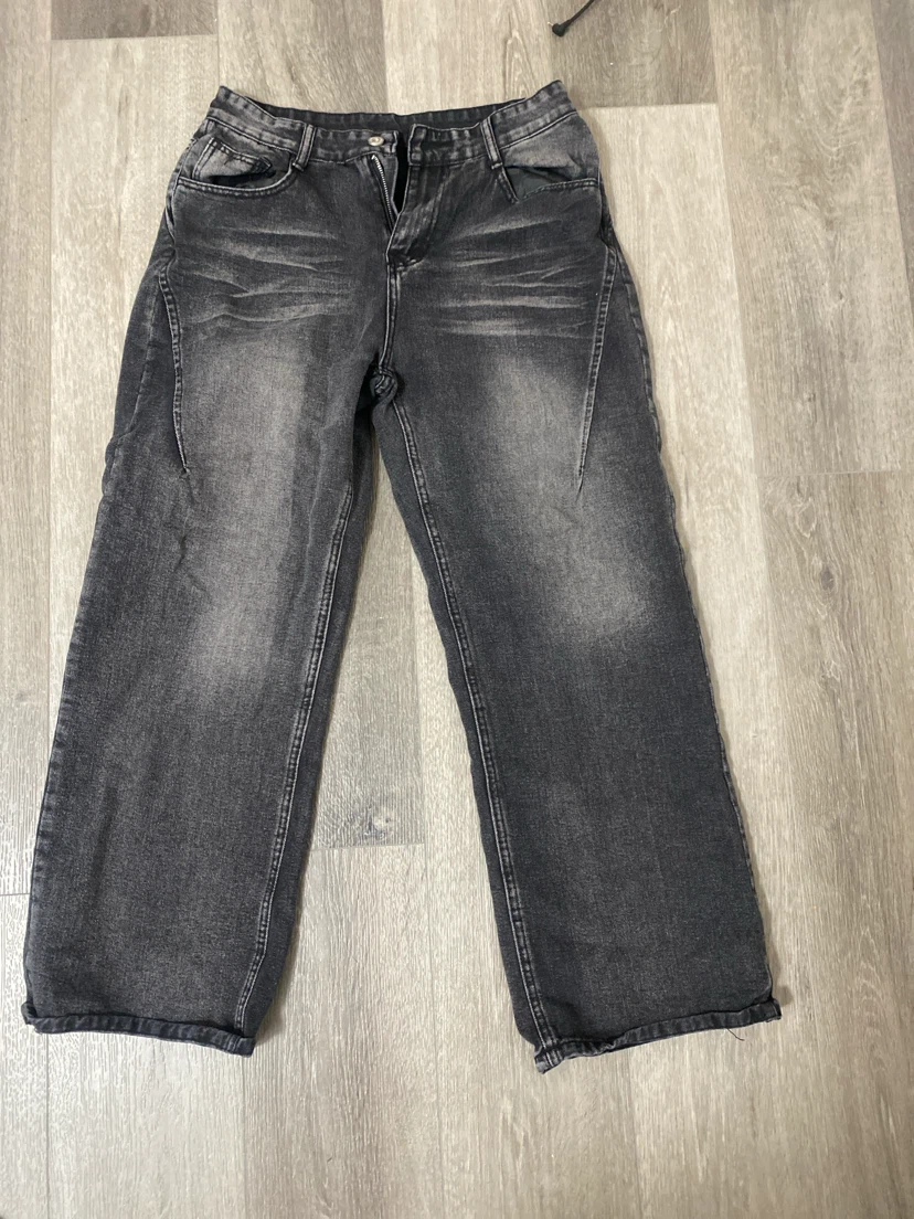 Washed Black Denim Jeans
