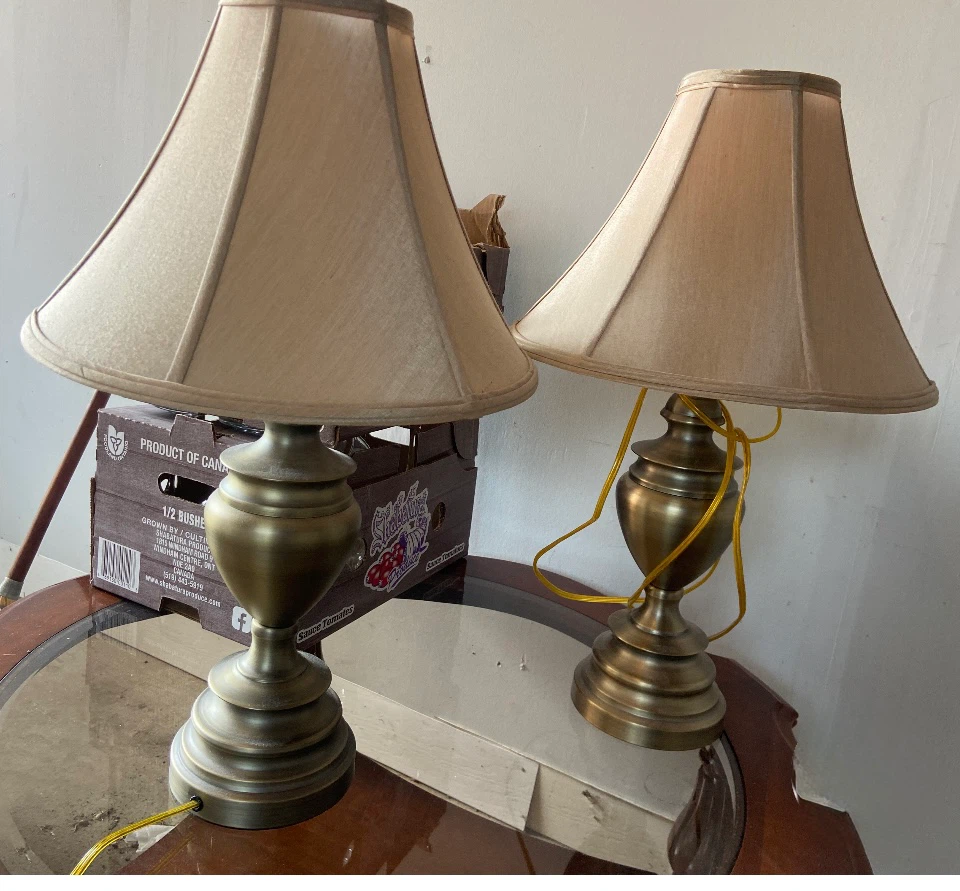 Set of Two Brass Table Lamps