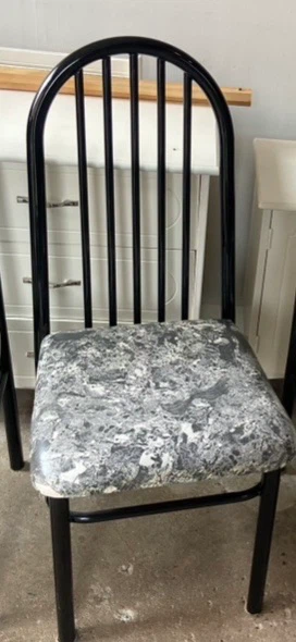 Set of four black metal dining chairs - photo 2