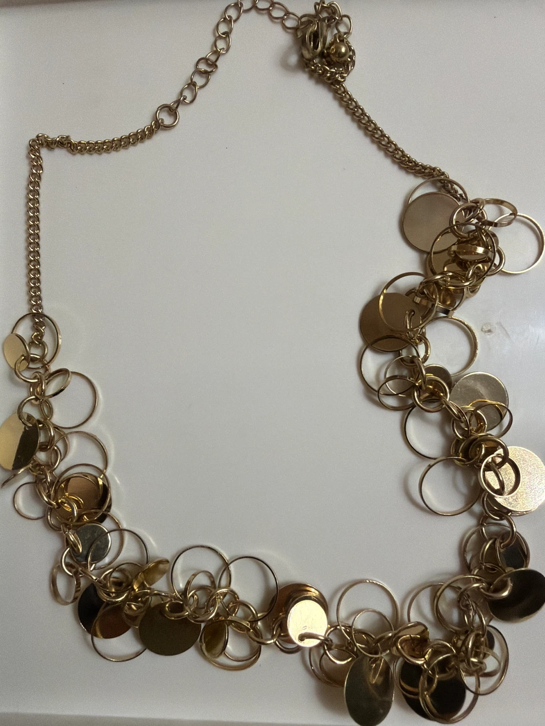 Gold-tone circle necklace