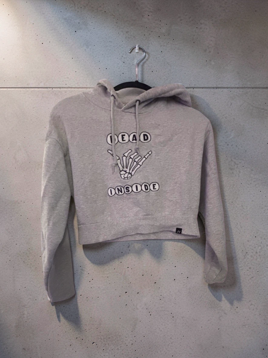 JV by Jac Vanek “Dead Inside” Crop Hoodie
