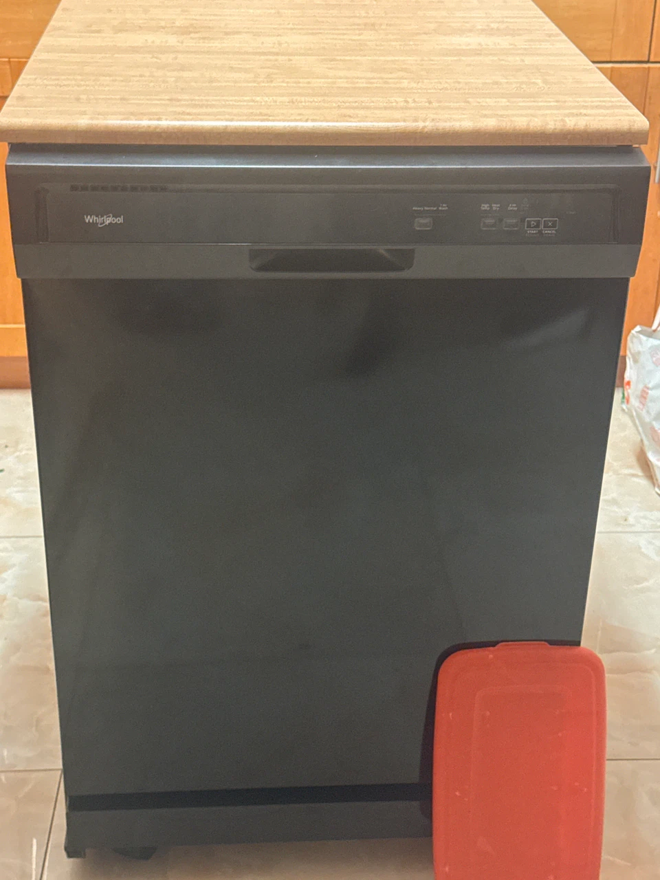 Whirlpool black portable dishwasher