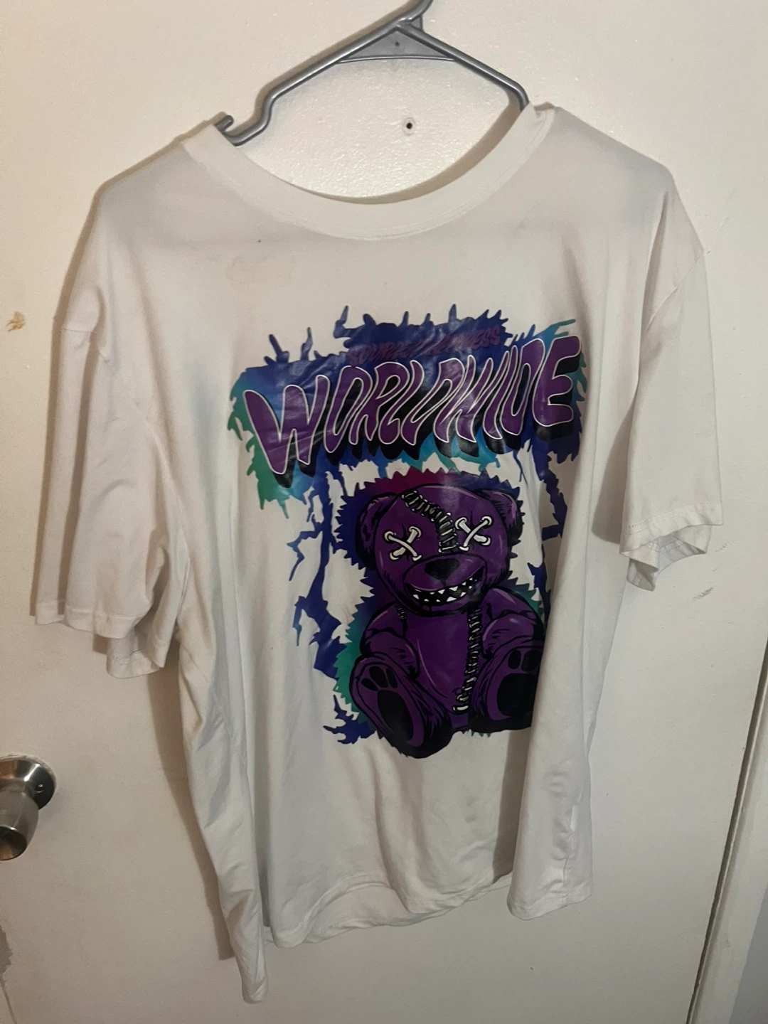 Worldwide Purple Bear Graphic T-Shirt XXL