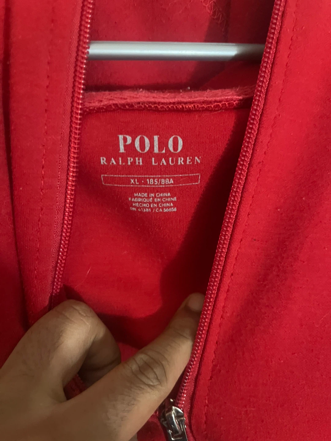 Polo Ralph Lauren Red Zip-Up Hoodie size XL - photo 5