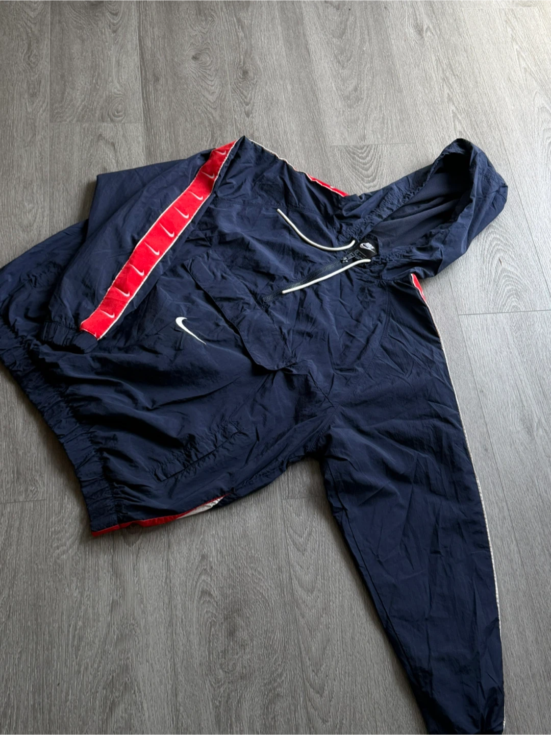 Nike Navy Blue and Red Windbreaker