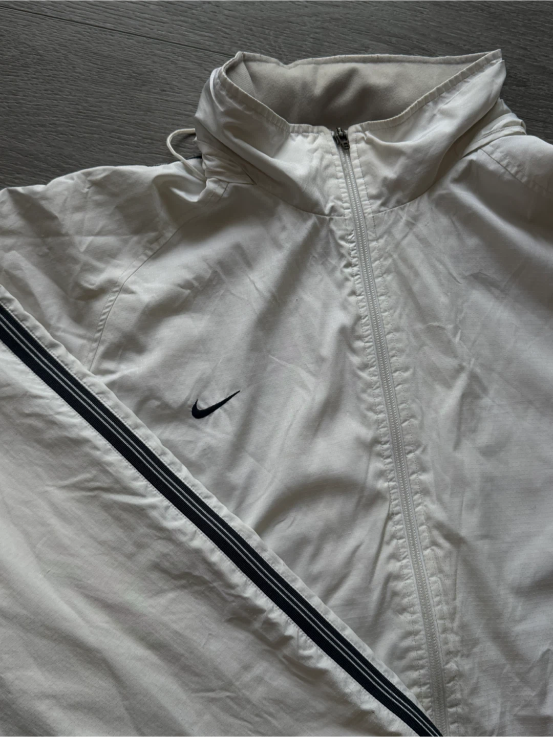 Nike White Windbreaker Jacket size L - photo 2