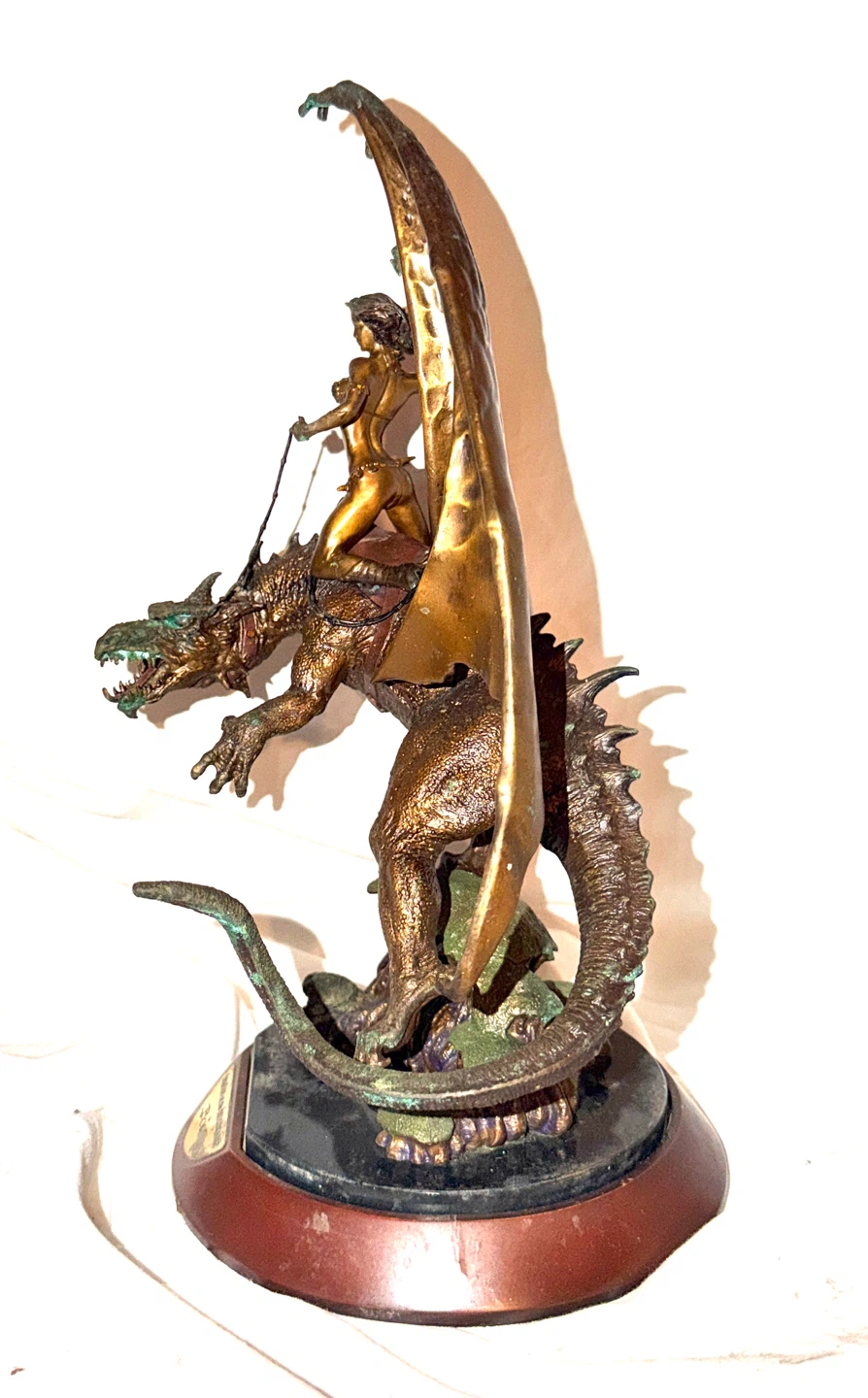 Maiden of the dragon’s axe  Boris Vallejo bronze statue - photo 2