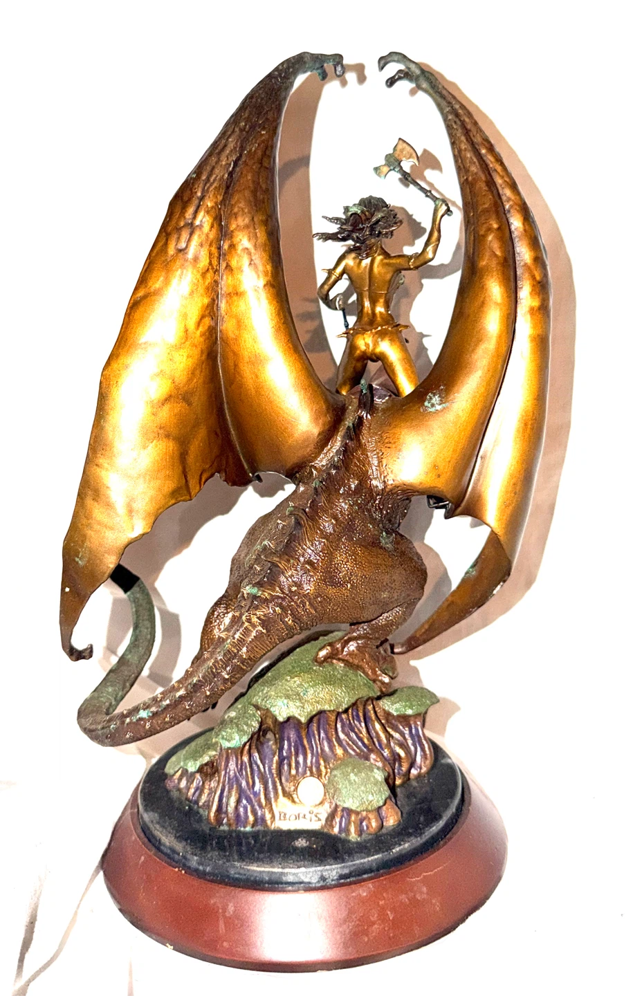 Maiden of the dragon’s axe  Boris Vallejo bronze statue - photo 3