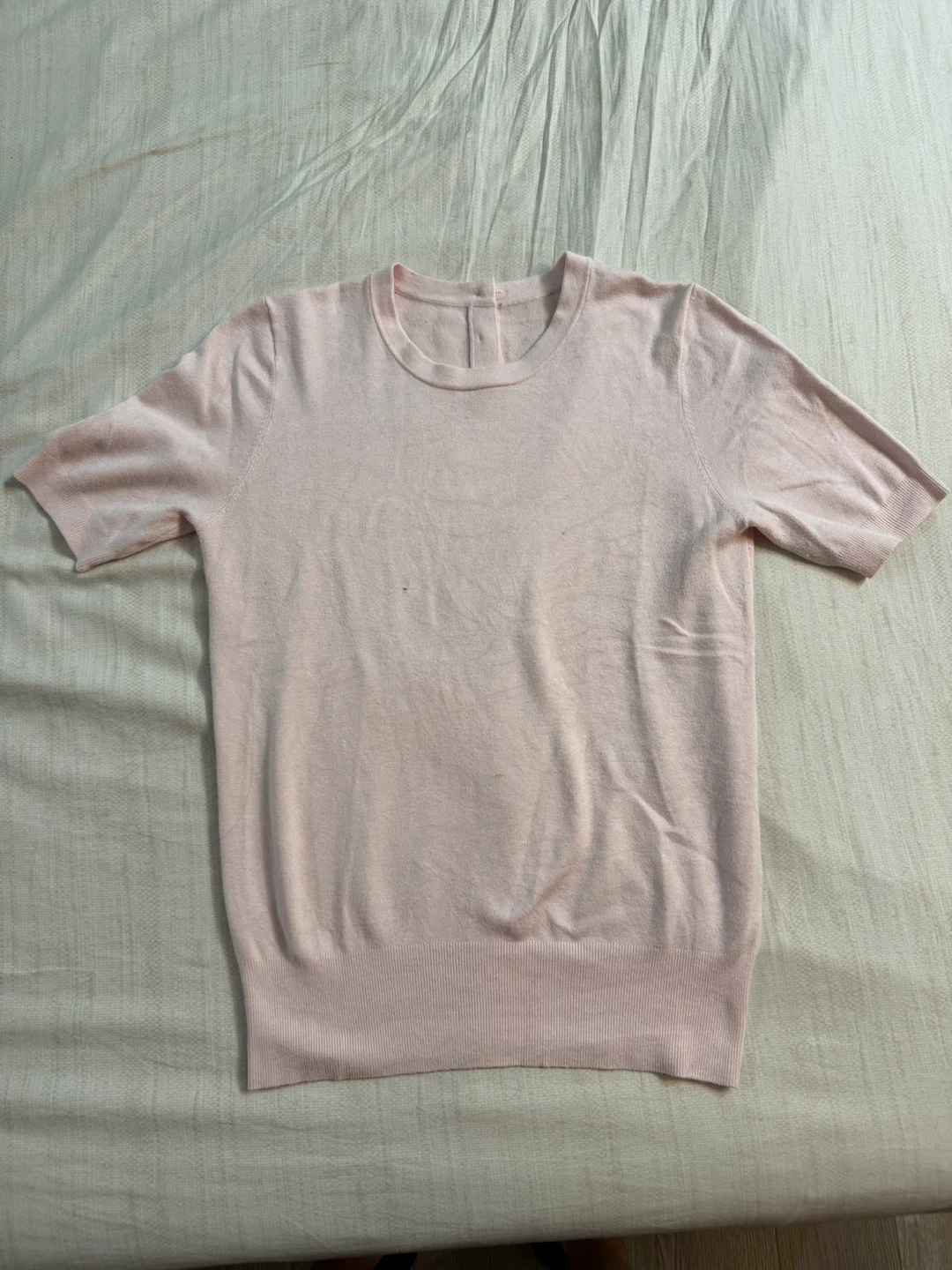 Light Pink Short Sleeve Knit Sweater