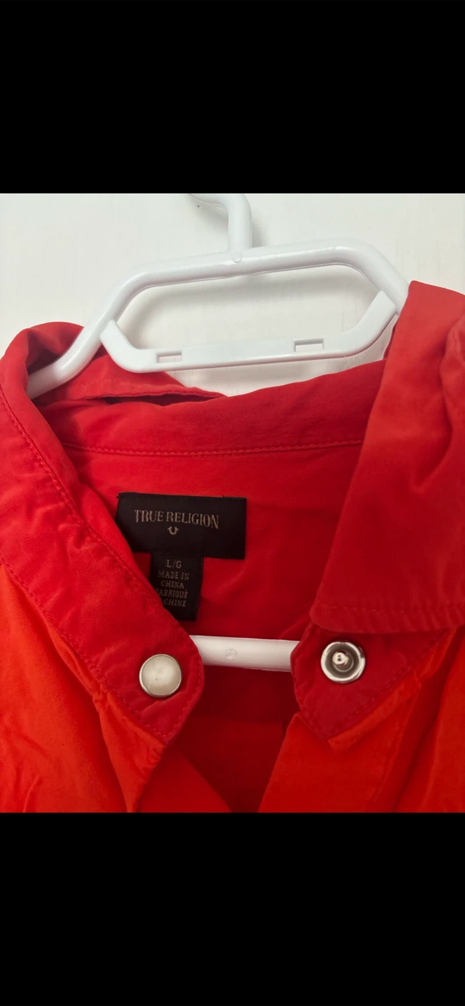 True Religion Red Button-Up Shirt