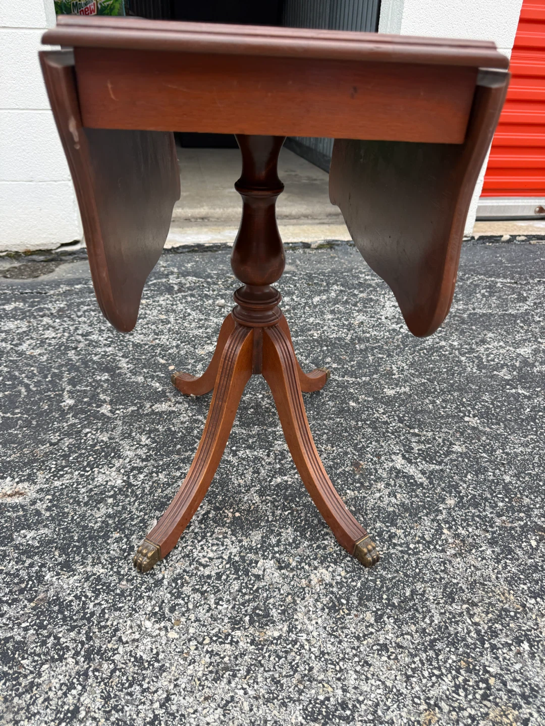 Wooden drop-leaf side table - photo 4