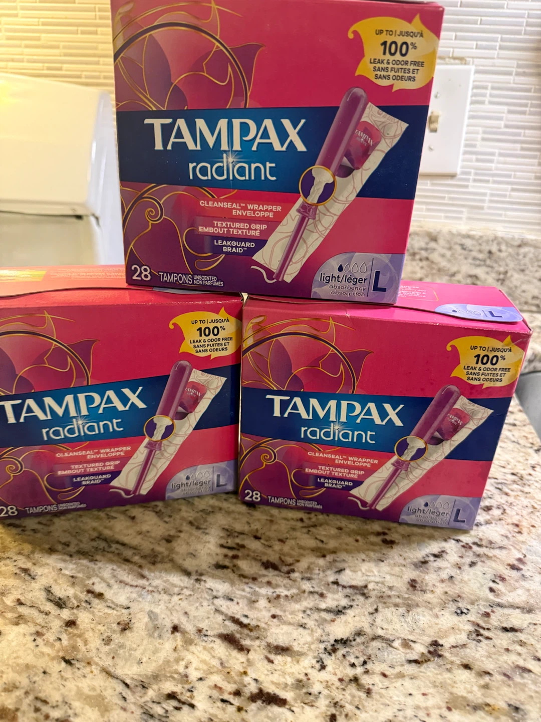 Tampax Radiant and Compact Radiant Tampons