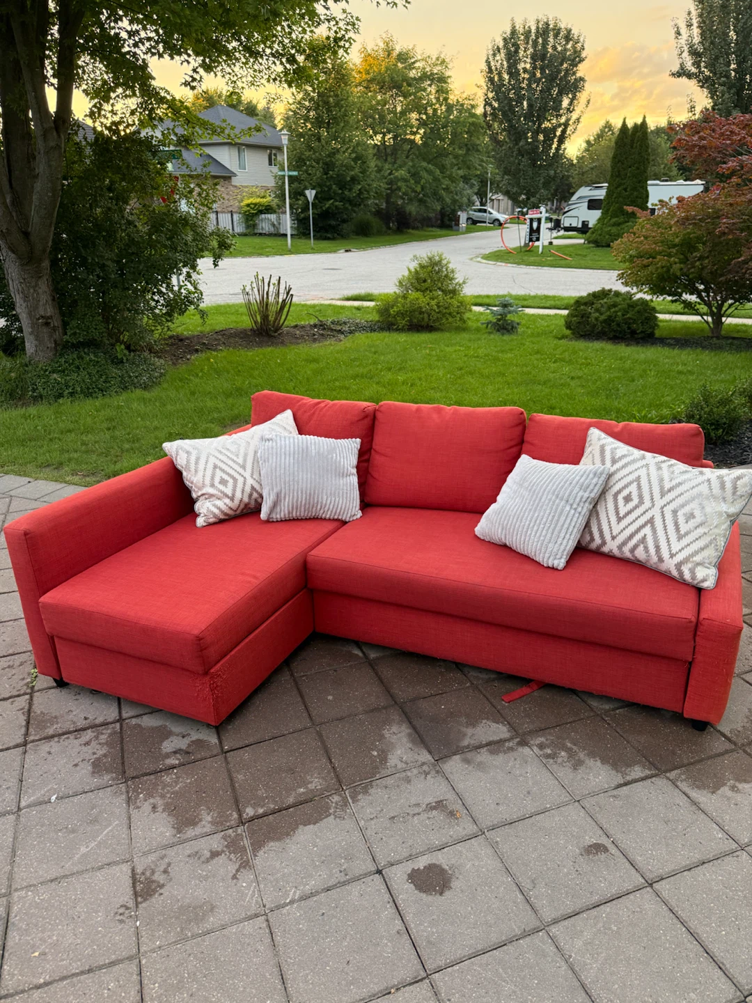 3 Seater Red IKEA Sectional